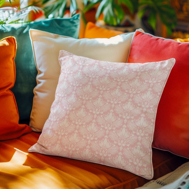 Vintage, blass-rosa Damasken Kissen (Von Creator hochgeladen)