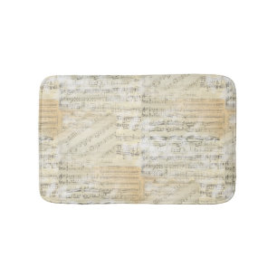 Vintage Blatt-Musik-Bad-Wolldecke Badematte