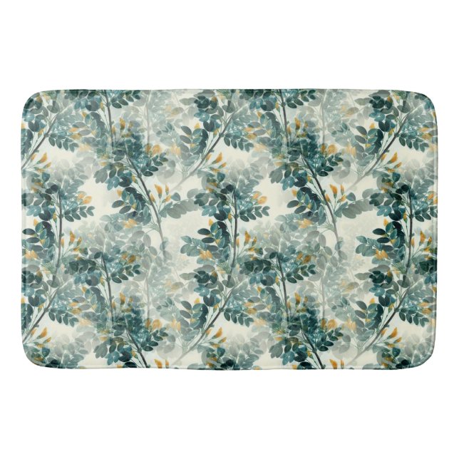 Vintage Blätter aus grünen Blättern Badematte (Vorderseite)