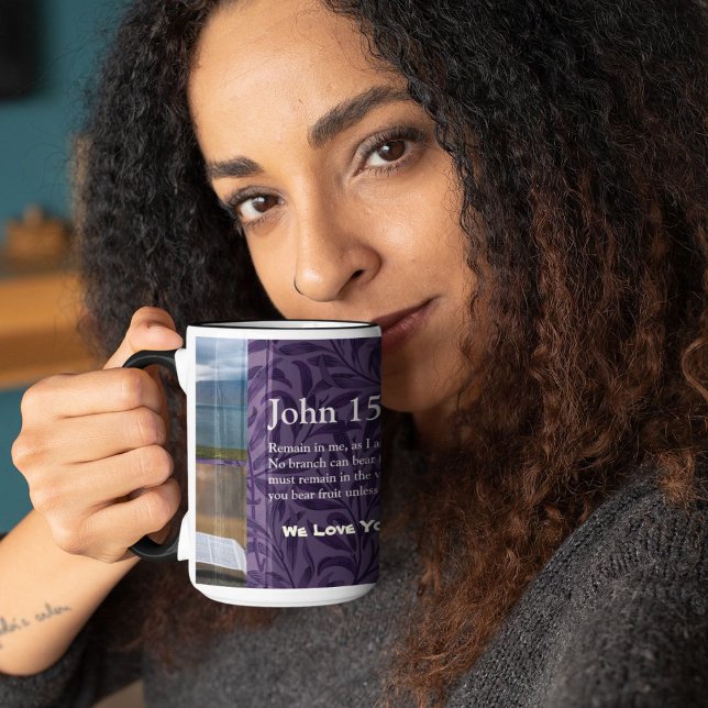 Vintage Blätter Christliche Geschenke für Frauen V Tasse (Vintage Leaves Christian Gifts for Women Violet Mug)