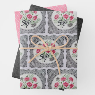 Vintage Blätter mit floralen Papiertüten