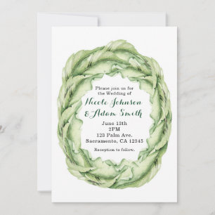 Vintage-Blätter Tropische Chic-Hochzeitseinladunge Einladung