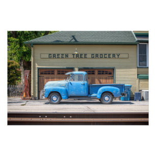 Vintage Blau Chevy Fotodruck