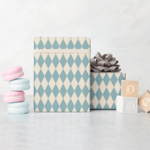 Vintage Blau Harlekin Geschenkpapier