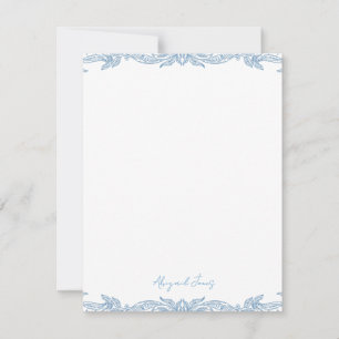 Vintage Blau personalisierte Schreibschrift Name Mitteilungskarte