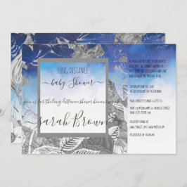 VINTAGE BLAU- UND GARTENDUSCHE EINLADUNG