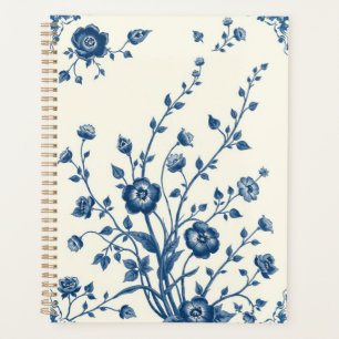 Vintage-Blau-Weiden-China-Druck Planer