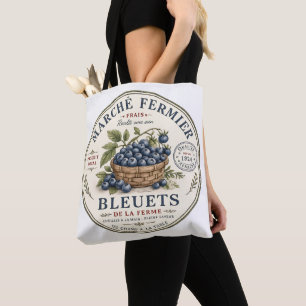 Vintage Blaubeeren Etikett Tasche