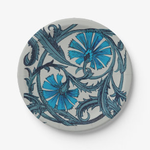 Vintage blaue antike Blume Kunsthandwerk rustikal Pappteller