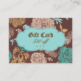 Vintage blaue aquamarine Brown-Geschenk-mit Rabattkarte