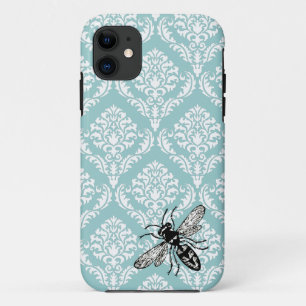 Vintage blaue Bienen-Hornisse iPhone Abdeckung des Case-Mate iPhone Hülle