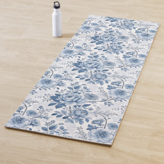 vintage blaue Blumen Yogamatte