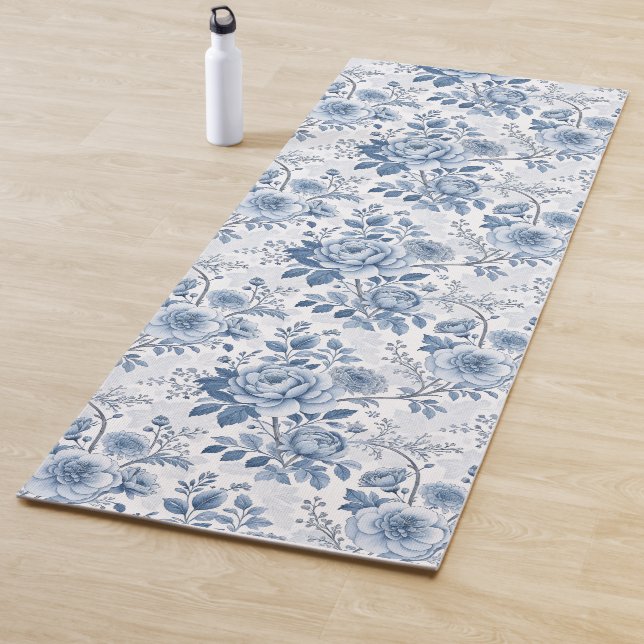 vintage blaue Blumen Yogamatte (Beispiel)