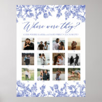 Vintage Blaue Blumige Wo Waren Sie Brautparty