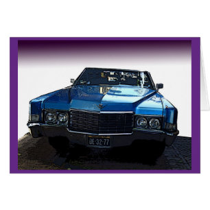 Vintage-blaue Cadillac-Karte