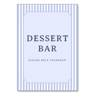 Vintage Blaue Dessertbar-Tafel Tischnummer