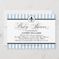 Vintage Blaue Fleur de Lis französische Babyparty