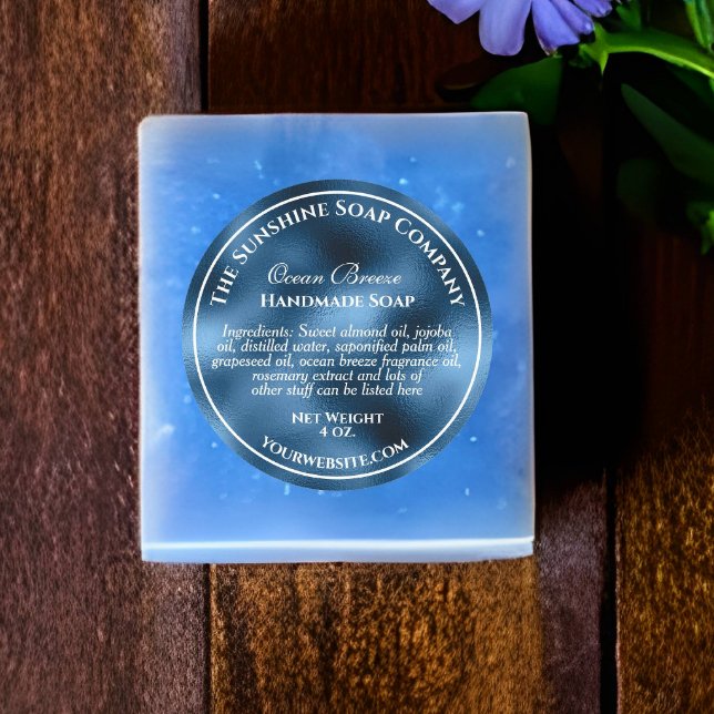 Vintage blaue Folienseifenkosmetik Runder Aufkleber (Von Creator hochgeladen)