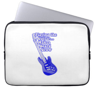 Vintage blaue Gitarre mit motivierend Worten Laptopschutzhülle