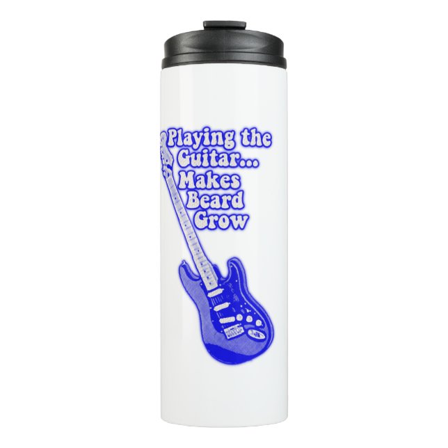 Vintage blaue Gitarre mit motivierend Worten Thermosbecher (Vorderseite)