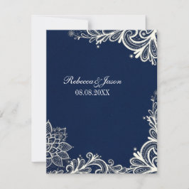 Vintage Blaue Hochzeitsnacht Einladung