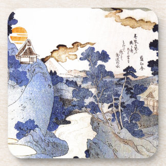 Vintage blaue japanische Kunst Getränkeuntersetzer