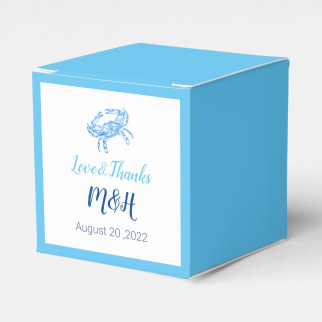 Vintage blaue Krabbe für Hochzeiten Geschenkschachtel (Vorderseite)