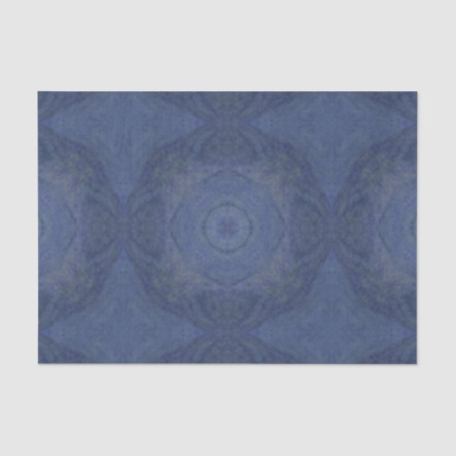 Vintage blaue Kreise Seidenpapier (Vorderseite)