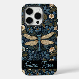 Vintage blaue Libelle iPhone 16 Pro Hülle