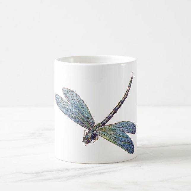 Vintage blaue Libelle Kaffeetasse (Mittel)