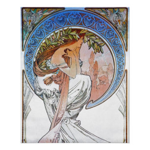 Vintage Blaue Mondgöttin Poster