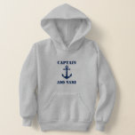 Vintage blaue Nautikanker und Name/Rank Hoodie<br><div class="desc">Vintager Nautical Anchor & Ihr Individuelle Name,  Rank oder Bootsname in Navy Blue auf Personalisiert Boys Hoodie Pullover. Wählen Sie aus mehreren Farben und passen Sie Ihre Ausrüstung an. Macht ein großartiges Geschenk für jeden Anlass. Super weich und komfortabel,  kommt in den meisten Größen. Perfekt für jede Jahreszeit.</div>