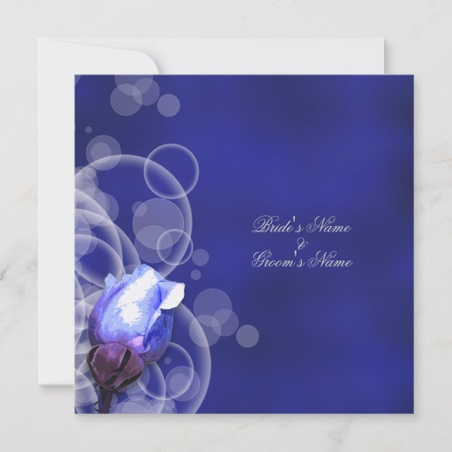 Vintage blaue Rose Antiquitätenhochzeit Einladung (Vorderseite)