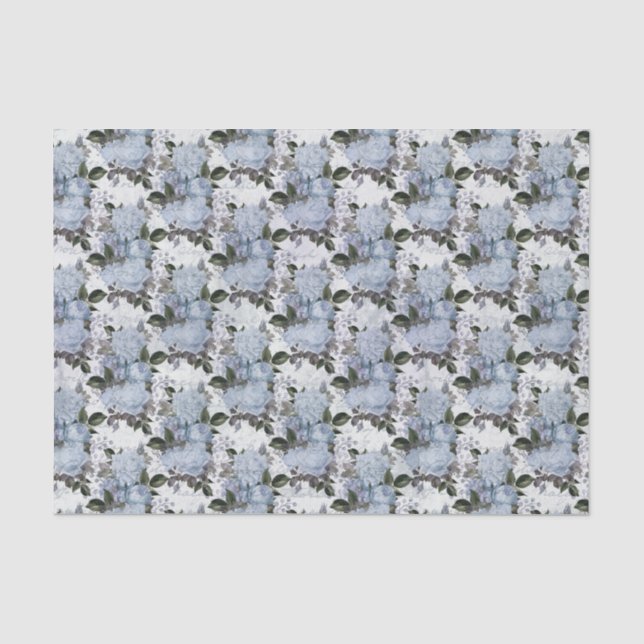 Vintage blaue Rose Seidenpapier (Vorderseite)