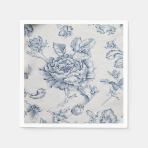 Vintage blaue Rose Serviette