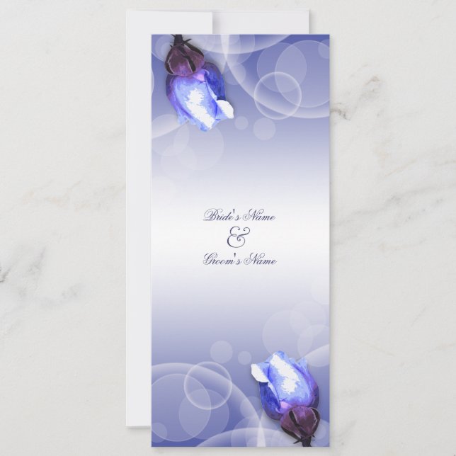 Vintage blaue Rosenantiken-Winterhochzeit Einladung (Vorderseite)