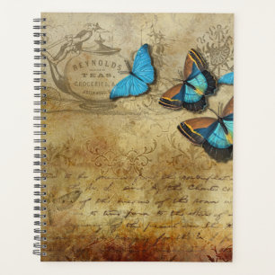 Vintage blaue Schmetterlinge Planer