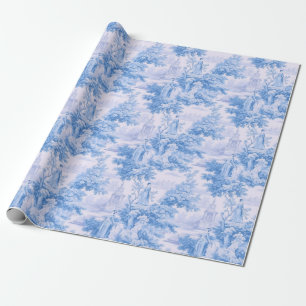 Vintage blaue Toile de Joy Geschenkpapier