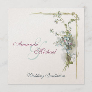 Vintage blaue wedding Vergissmeinnichte Einladung