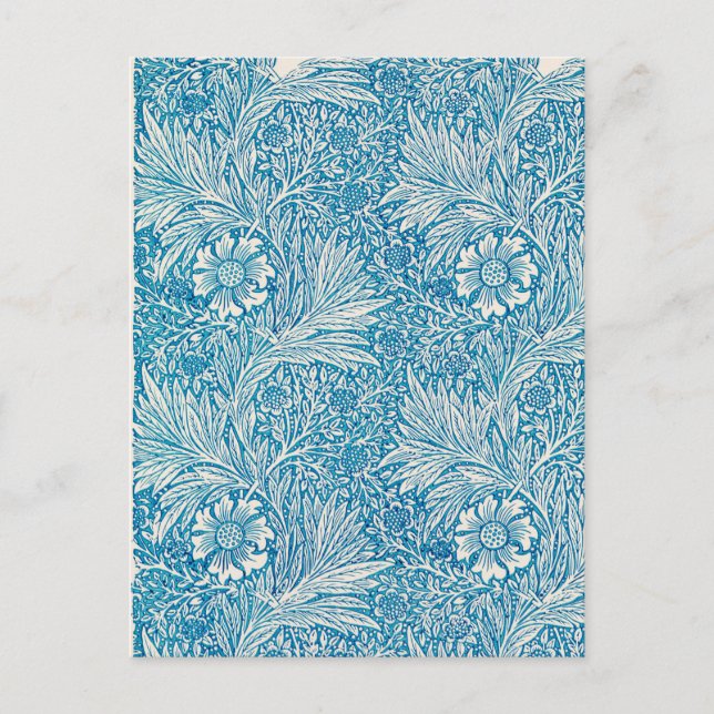 Vintage Blauer Marigold Postkarte (Vorderseite)