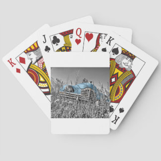 vintage blaues Auto Spielkarten
