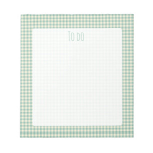 Vintage blaues Gingham-Karomuster Notizblock