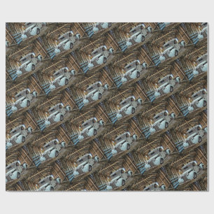 Vintage Blaulastwagen Rustikale Scheune Geschenkpapier
