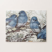 Vintage Blauvogeldarstellung