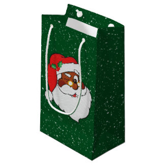 Vintage blinzelnde schwarze Sankt-Pop-Kunst Kleine Geschenktüte