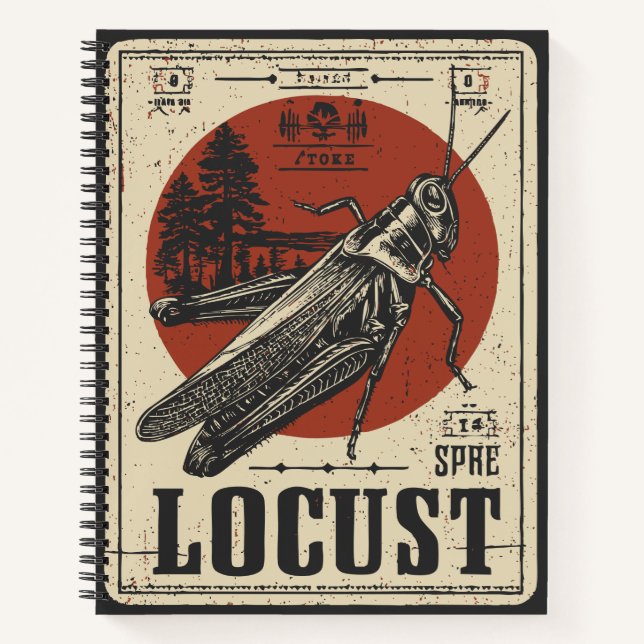Vintage Blockbelegung | Insektenportrait Notizbuch (Vorderseite)