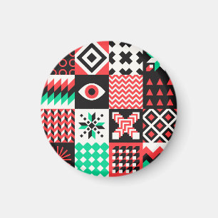 Vintage Blockformen Abstrakter Hintergrund. Magnet