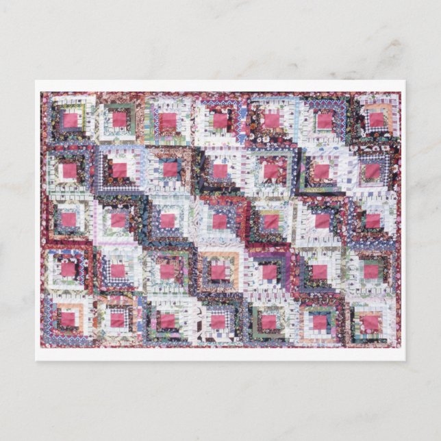 Vintage Blockhütte Postkarte (Vorderseite)