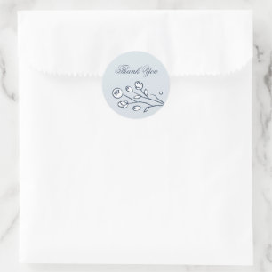 Vintage Bloms Wedding Closure Sticker - Blau