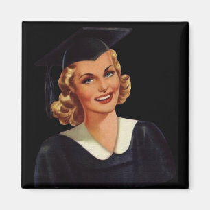Vintage blonde gebildete Dame Magnet